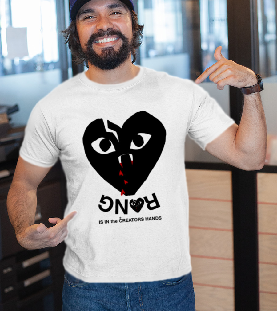 Revenge Store Rvg White Heart Eyes Fangs Red Drip T-Shirt