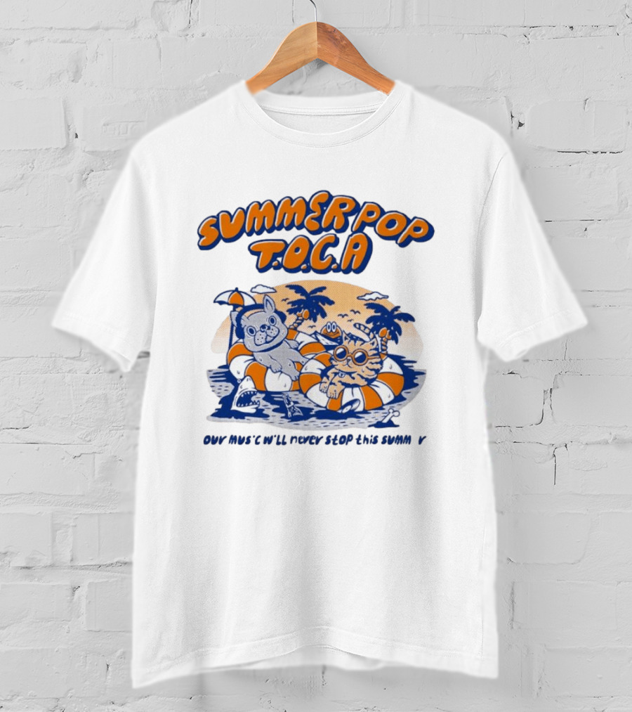 Summer Pop TOCA French Bulldog And Cat Endless Summer Music Vibes T-Shirt