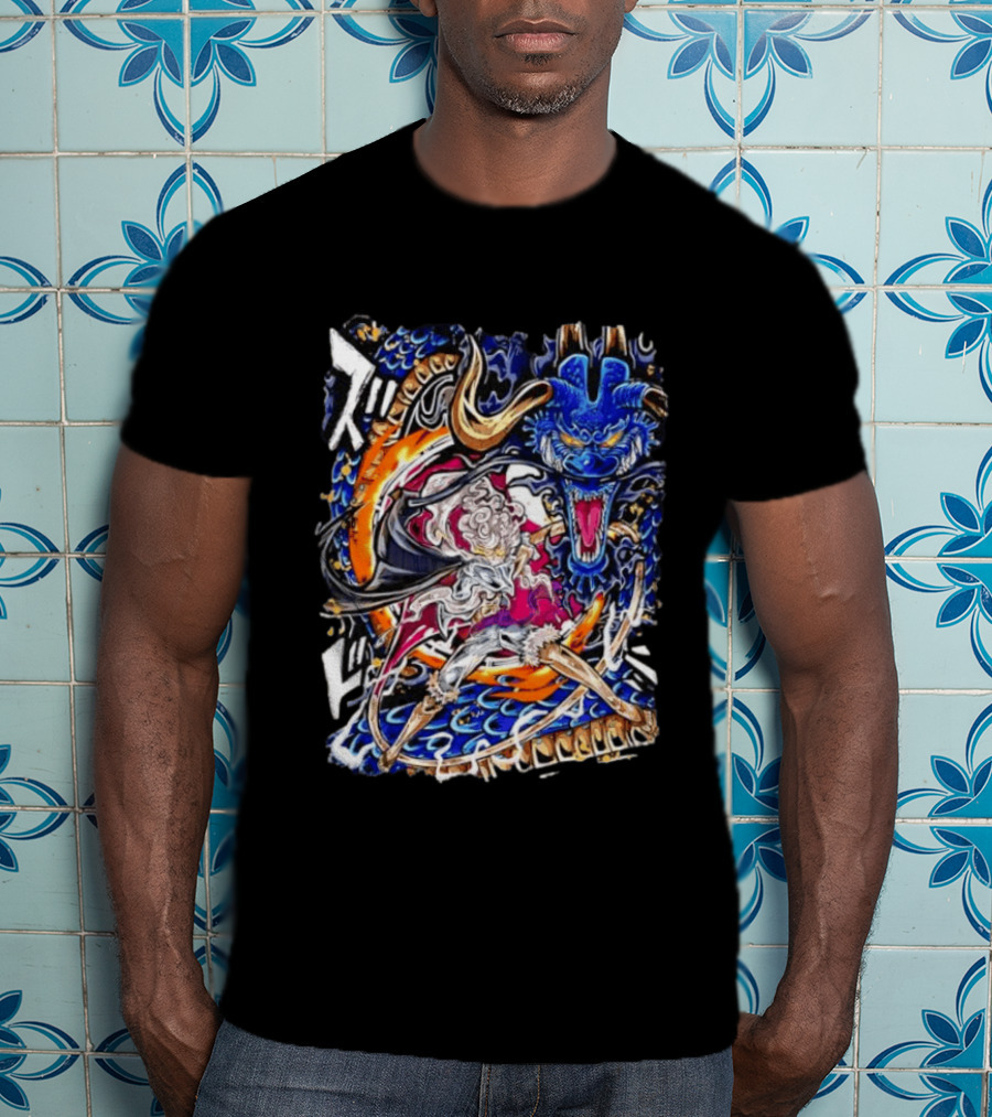 Monkey D Luffy Gear 5 Vs Kaido Epic One Piece Anime Manga Battle Scene T-Shirt