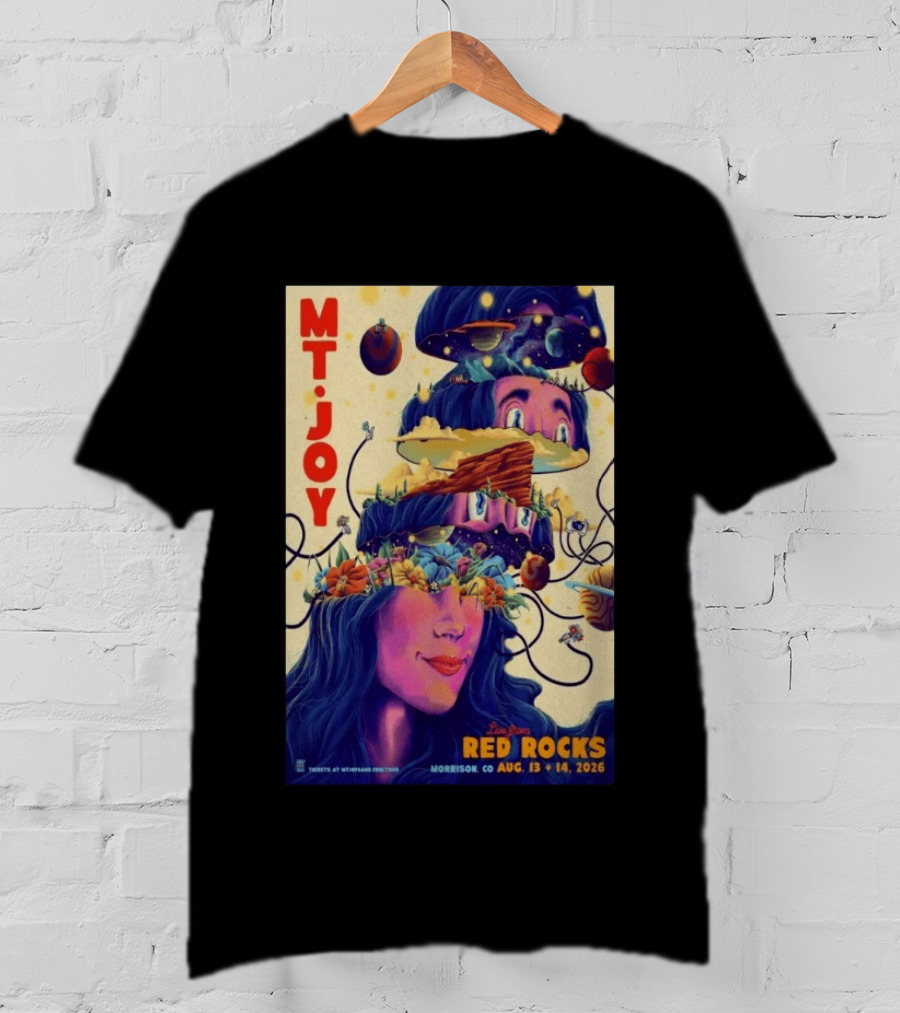 Mt. Joy Live Red Rocks Amphitheatre Morrison CO Aug 13 14 2026 Cosmic Landscape T-Shirt