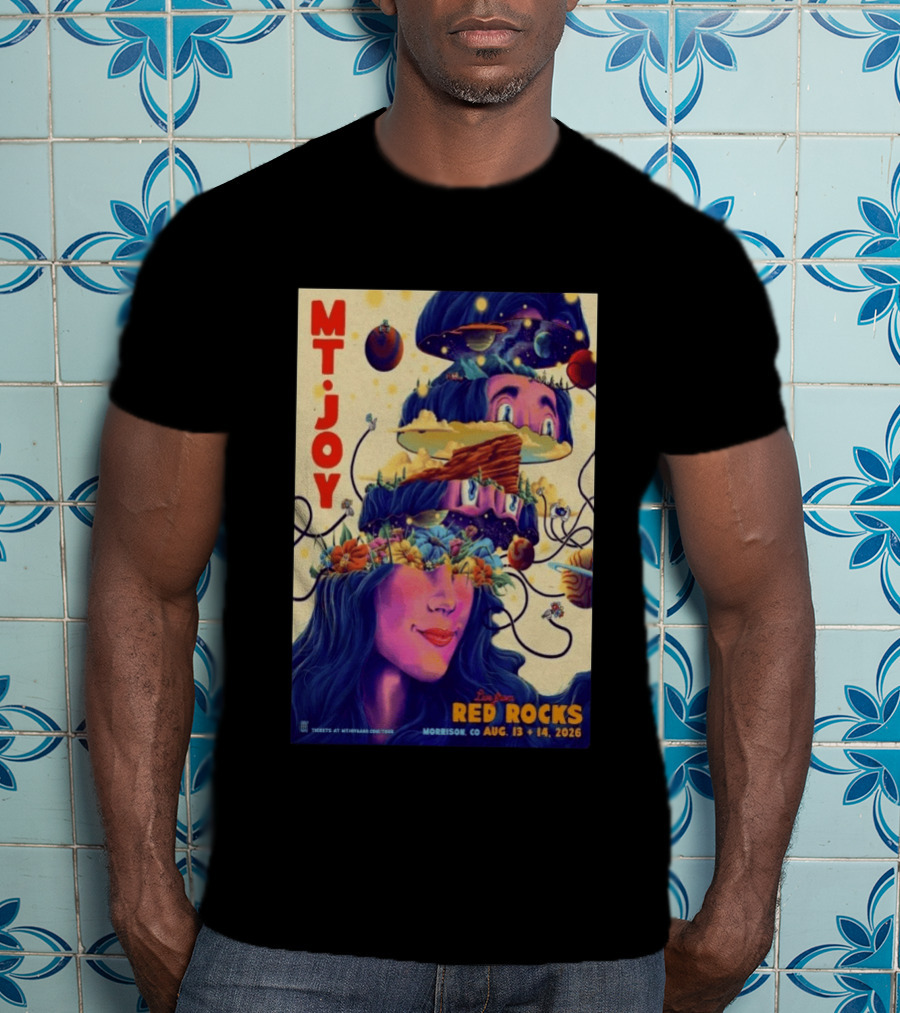Mt. Joy Live Red Rocks Amphitheatre Morrison CO Aug 13 14 2026 Cosmic Landscape T-Shirt