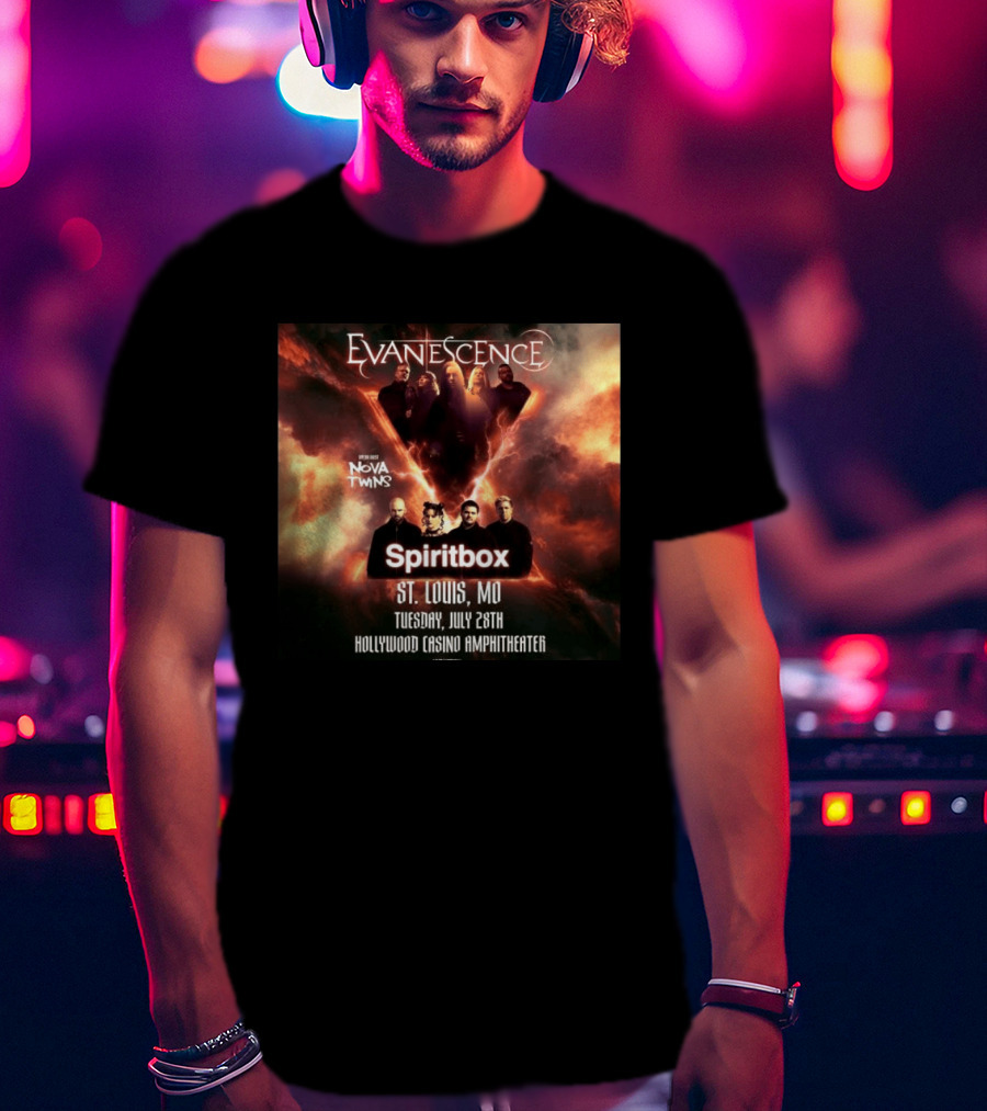 Evanescence Nova Twins Spiritbox Concert St. Louis MO July 28 Hollywood Casino Amphitheater T-Shirt