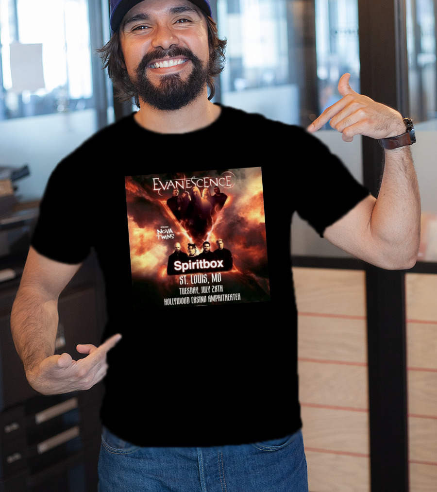 Evanescence Nova Twins Spiritbox Concert St. Louis MO July 28 Hollywood Casino Amphitheater T-Shirt