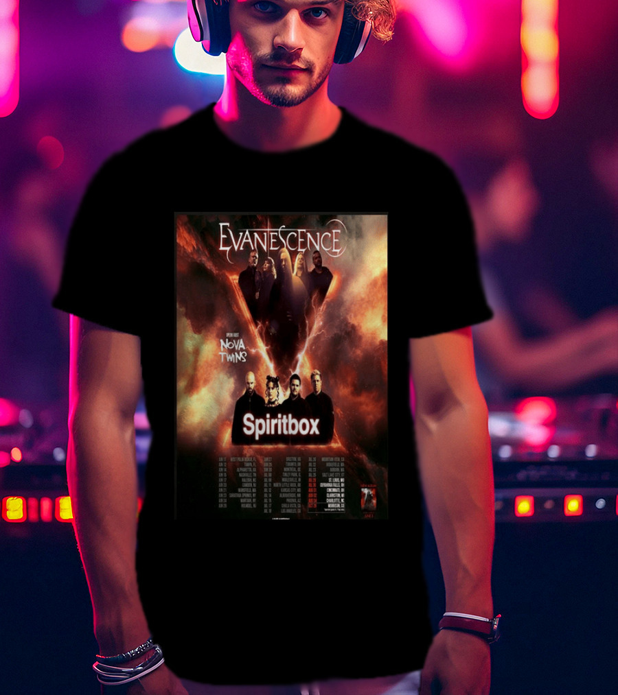 Evanescence US Tour 2026 Featuring Nova Twins And Spiritbox T-Shirt