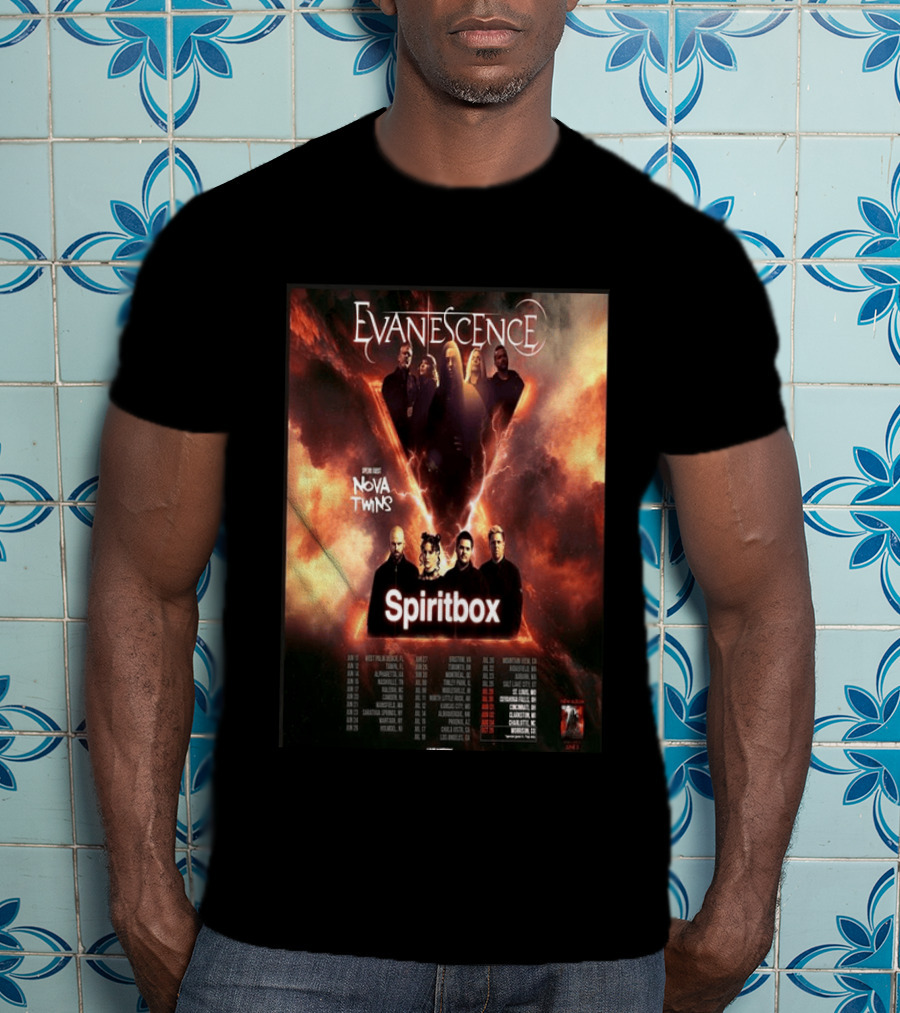 Evanescence US Tour 2026 Featuring Nova Twins And Spiritbox T-Shirt