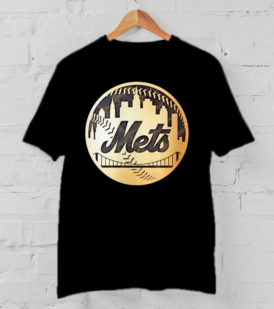 New York Mets Baseball Skyline Bridge MLB T-Shirt