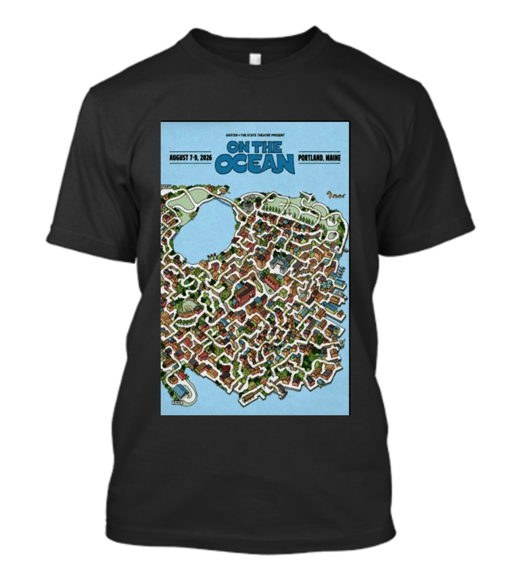 Guster The State Theatre Present On The Ocean August 7 9 2026 Portland Maine T-Shirt