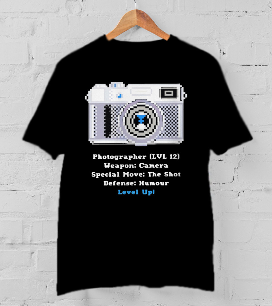Photographer LVL 12 Weapon Camera Special Move The Shot Defense Humour Level Up T-Shirt