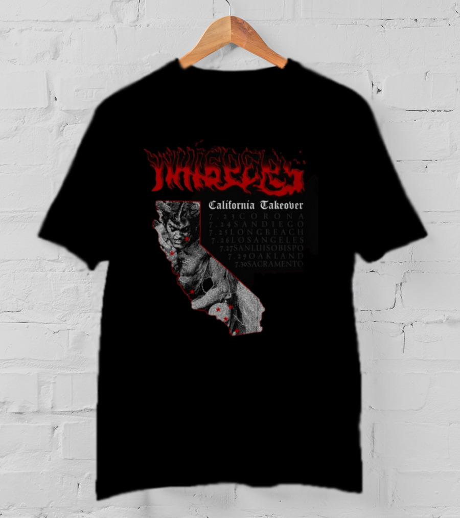 Pleasures Whispers California Takeover Tour Corona San Diego Long Beach Los Angeles San Luis Obispo Oakland Sacramento T-Shirt