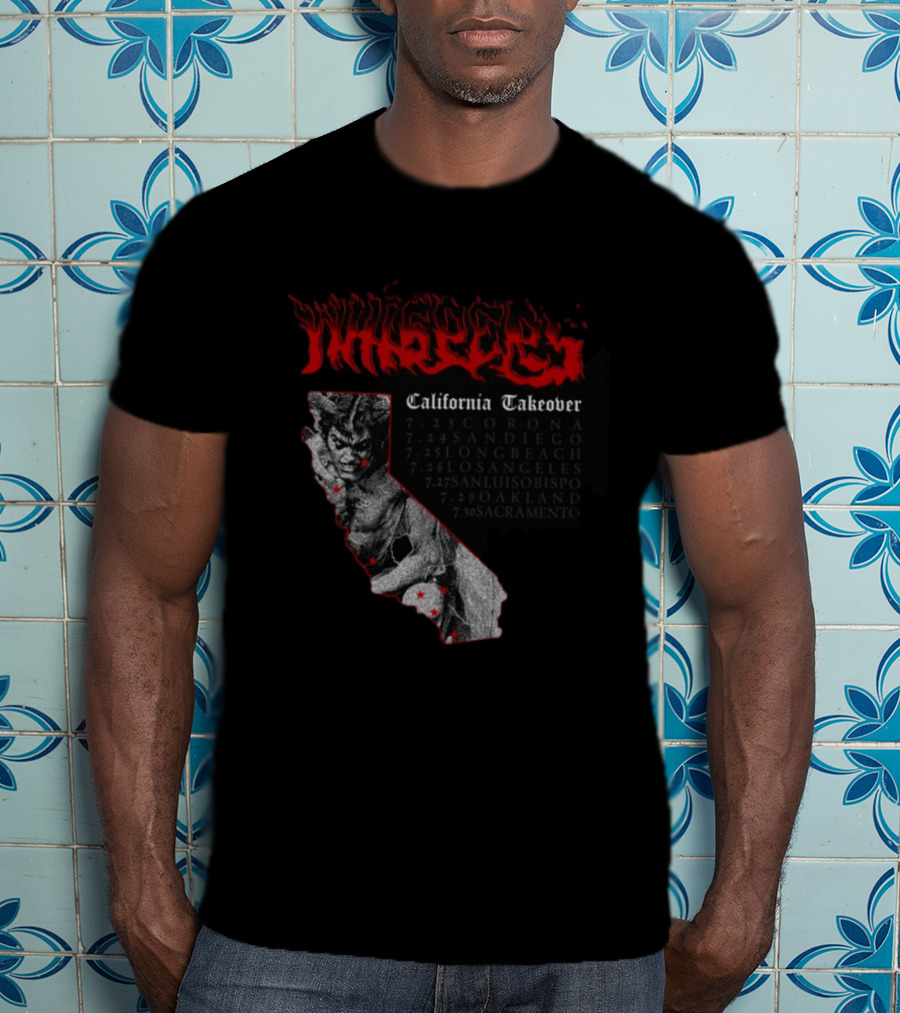 Pleasures Whispers California Takeover Tour Corona San Diego Long Beach Los Angeles San Luis Obispo Oakland Sacramento T-Shirt
