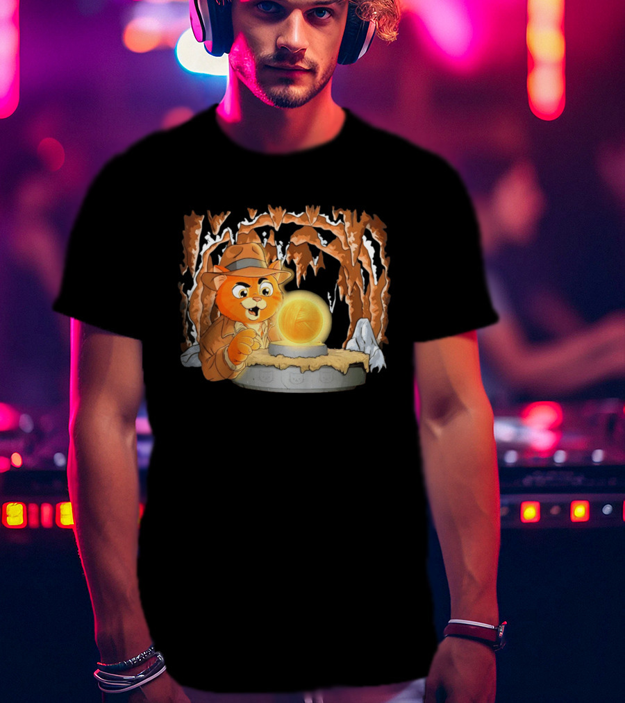 Raiders Of The Lost Yarn Cat Indiana Jones Golden Ball Relic Adventure T-Shirt