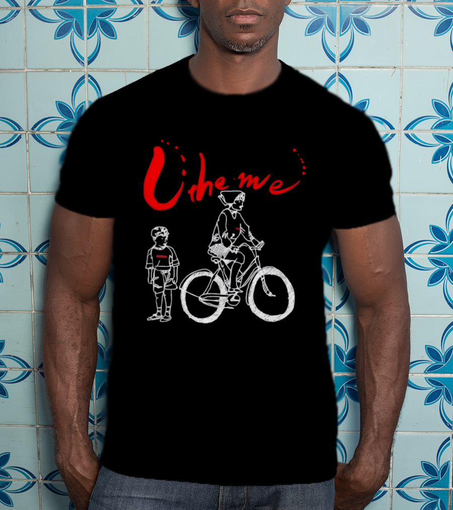 Utheme Rider And Standing Boy Cycling Sport Scene T-Shirt