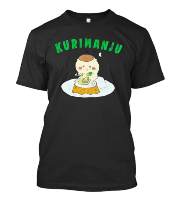 Kurimanju Chiikawa Eating At Night On Tree Stump T-Shirt