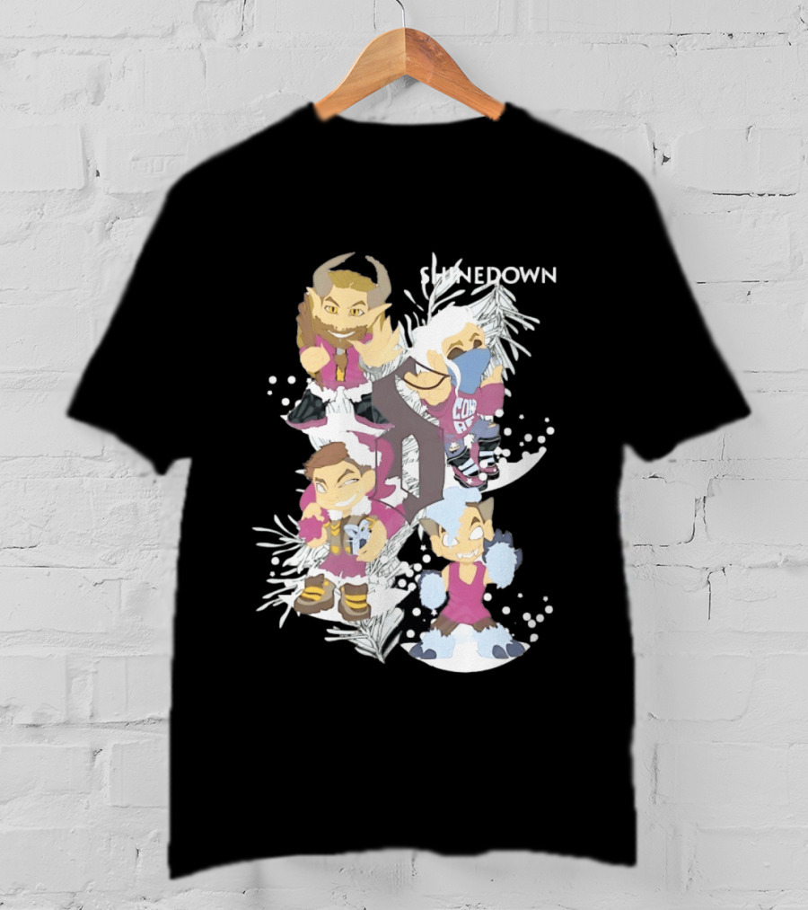 Shinedown Chibi Band Members Holiday Christmas Decor T-Shirt