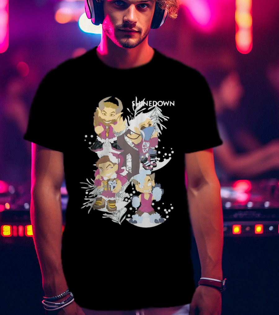 Shinedown Chibi Band Members Holiday Christmas Decor T-Shirt