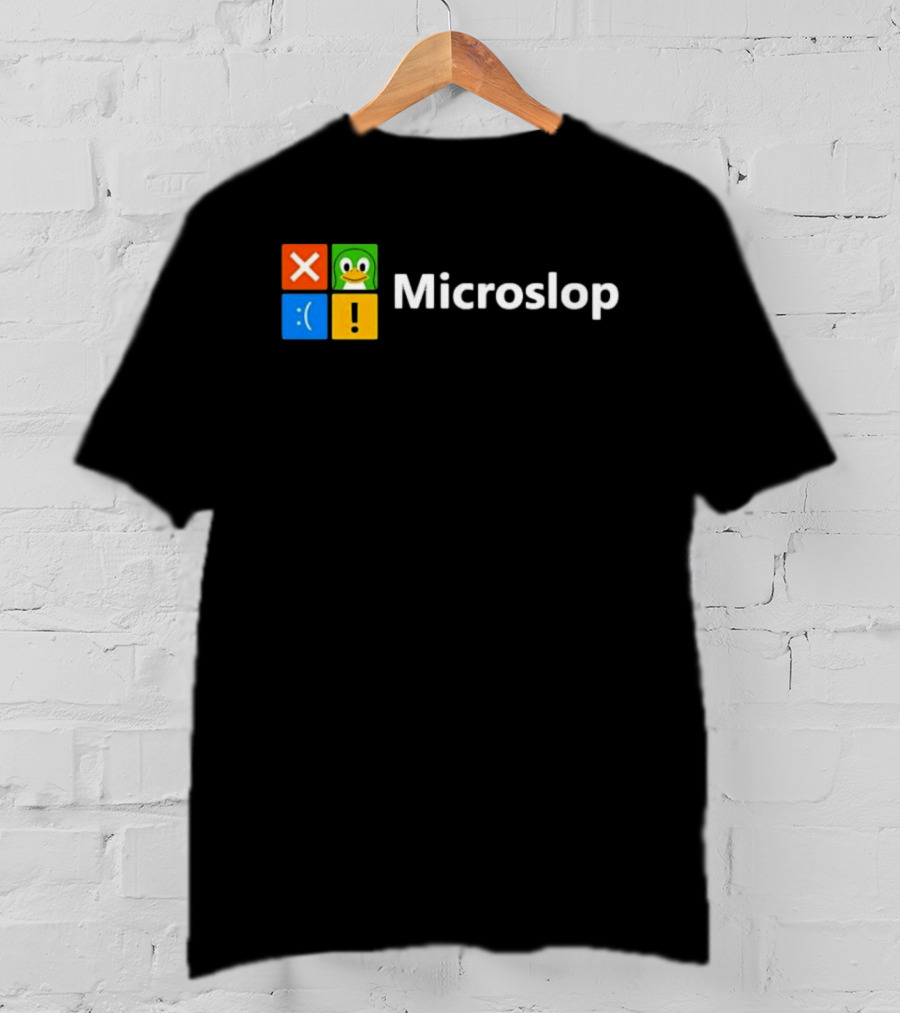 Microslop Linux Penguin Error Icon Blocks T-Shirt