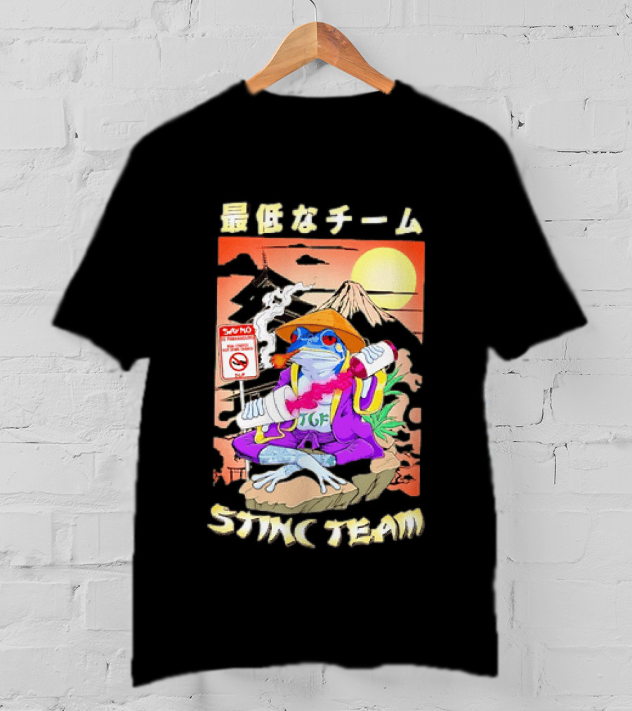 Stinc Team TGF Frog Smoking Japanese T-Shirt