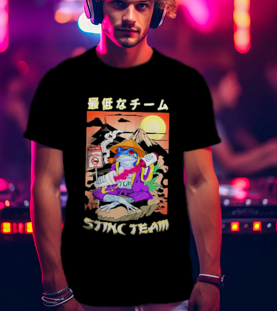 Stinc Team TGF Frog Smoking Japanese T-Shirt