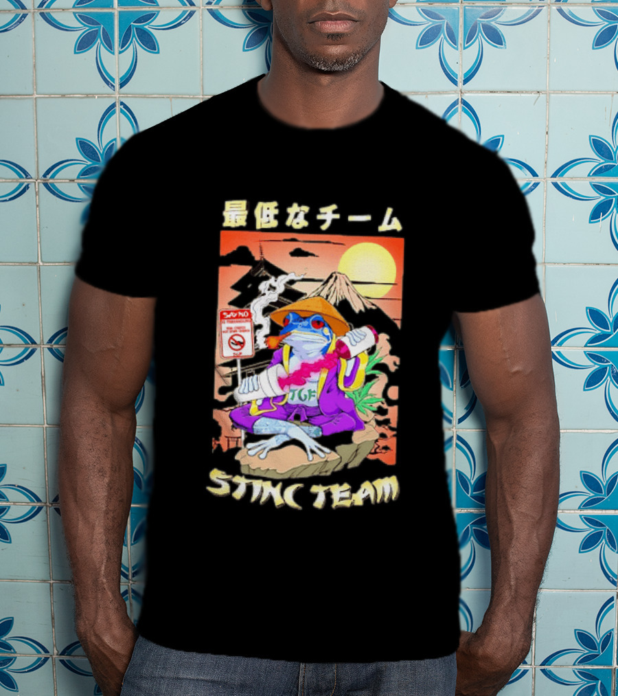 Stinc Team TGF Frog Smoking Japanese T-Shirt