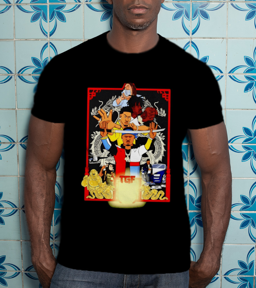 TGF Stinc Team Collage Streetwear Urban Dragons And Cars T-Shirt