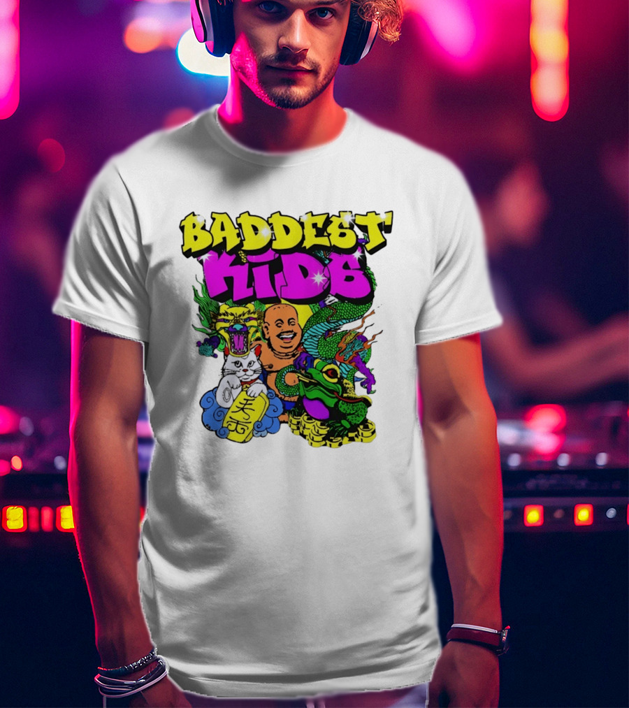 Baddest Kids Buddha Dragon Cat Frog T-Shirt