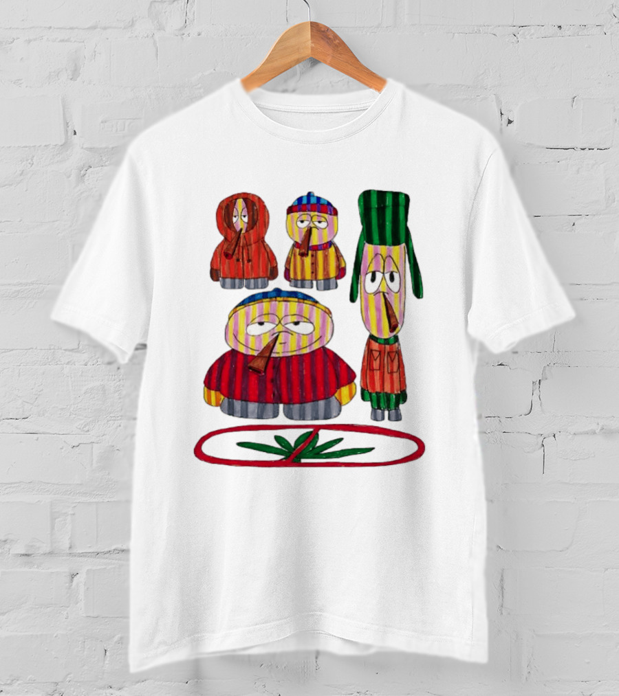 Cartman Stan Kyle Kenny South Park Characters Smoking No Weed Prohibition T-Shirt