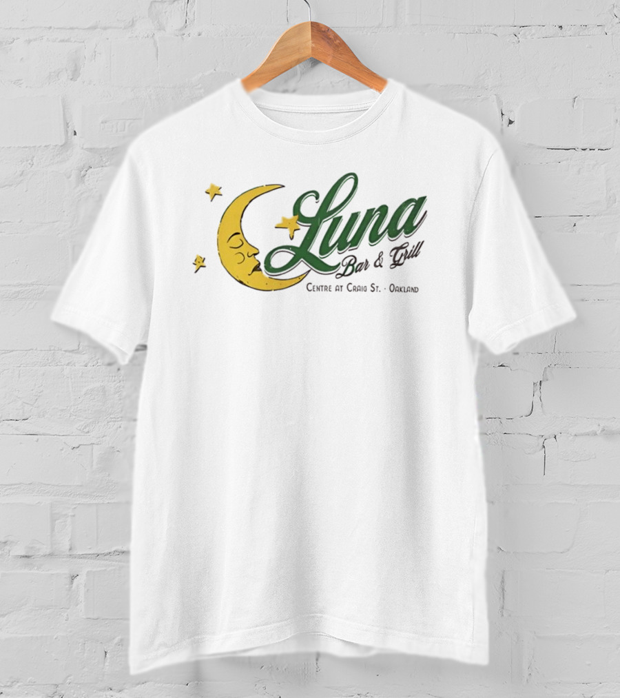 Luna Bar And Grill Centre At Craig St Oakland Moon And Stars T-Shirt