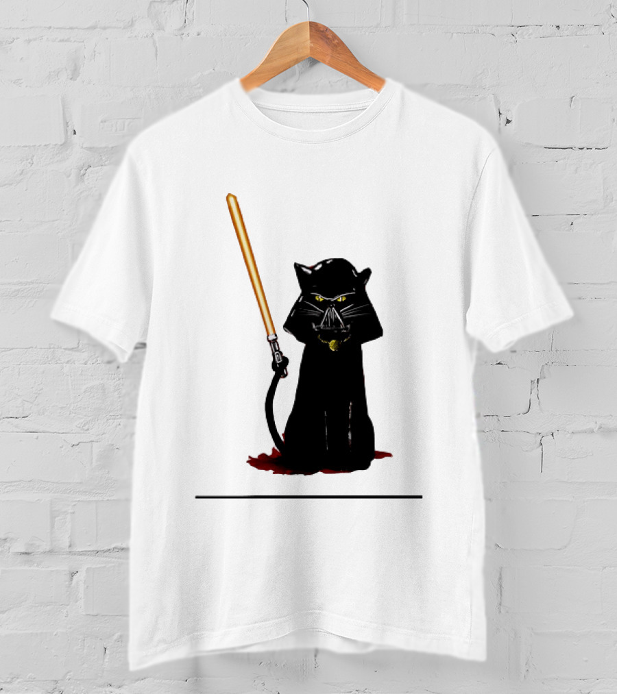 Darth Vader Cat Lightsaber Star Wars T-Shirt
