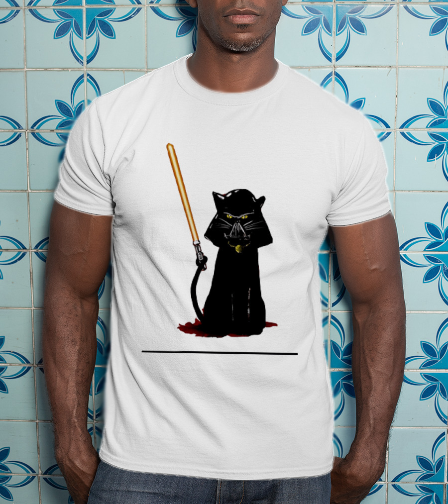 Darth Vader Cat Lightsaber Star Wars T-Shirt