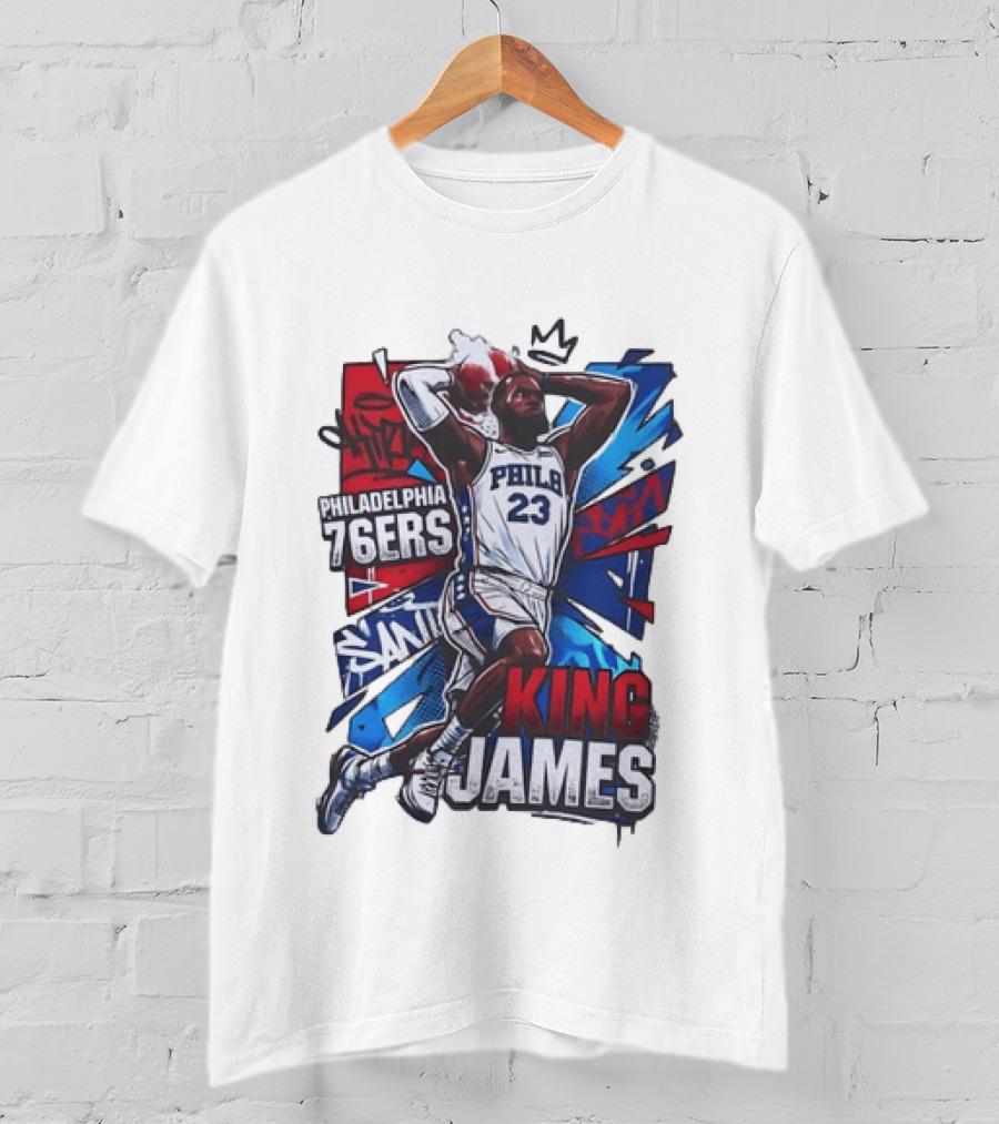 Philadelphia 76ers King James 23 Basketball Dynamic Dunk T-Shirt