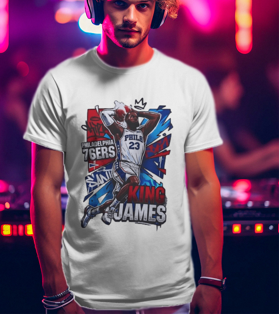 Philadelphia 76ers King James 23 Basketball Dynamic Dunk T-Shirt