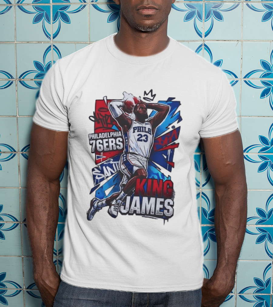 Philadelphia 76ers King James 23 Basketball Dynamic Dunk T-Shirt