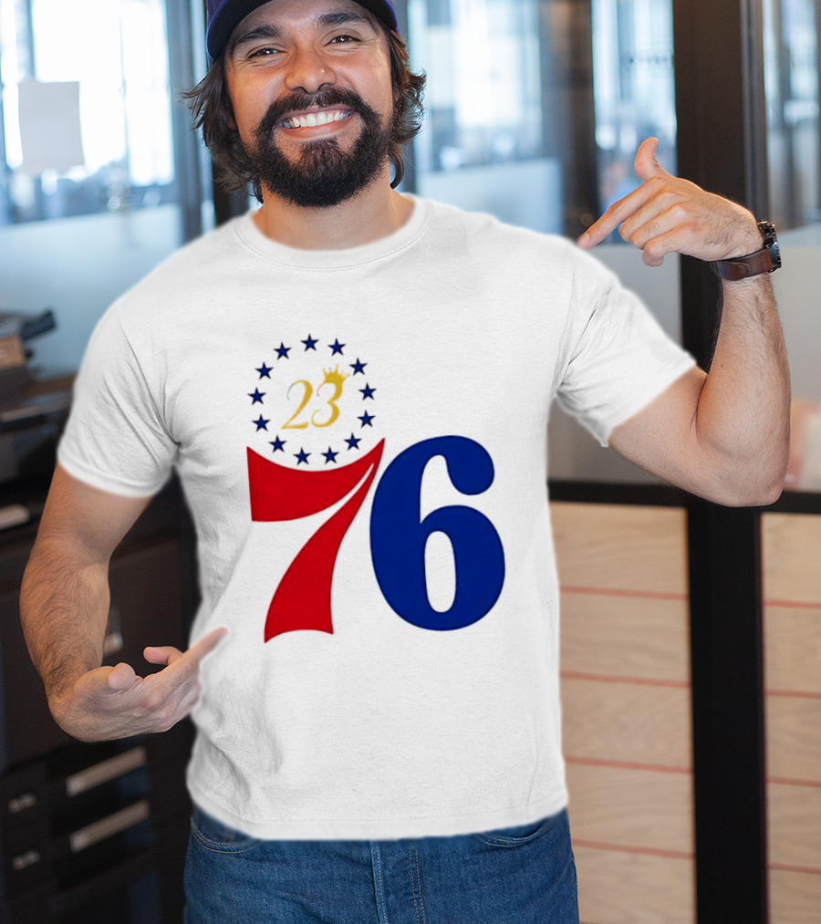 LeBron James 23 Philadelphia 76ers Inspired Number Stars T-Shirt