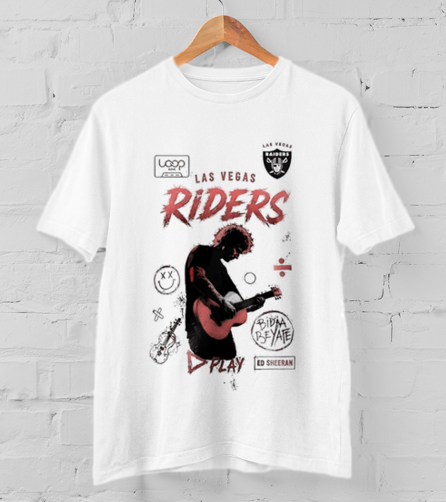 Las Vegas Riders Ed Sheeran Raiders Collage T-Shirt