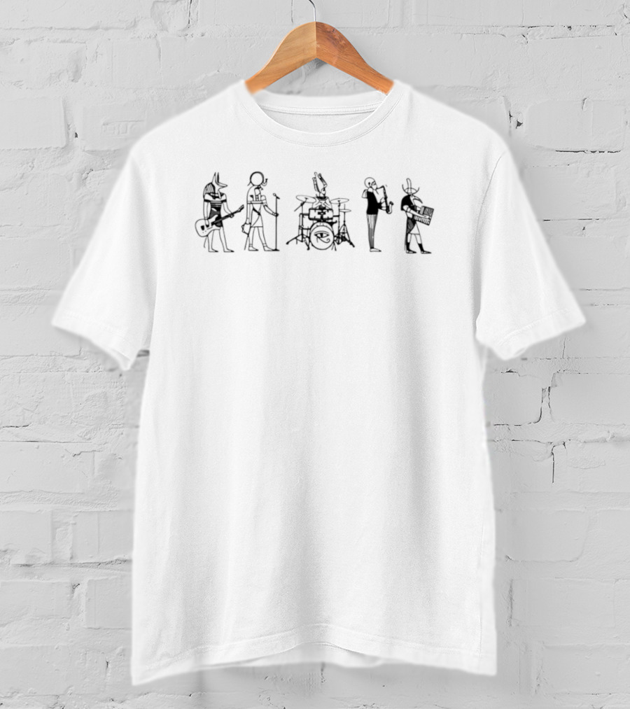 Egyptian Gods Musical Band Anubis Playing Instruments T-Shirt