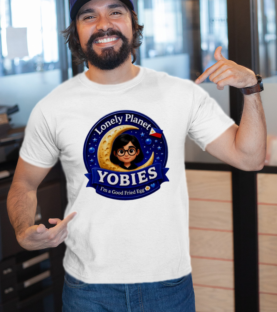 Lonely Planet Yobies I'm A Good Fried Egg Moon And Stars T-Shirt