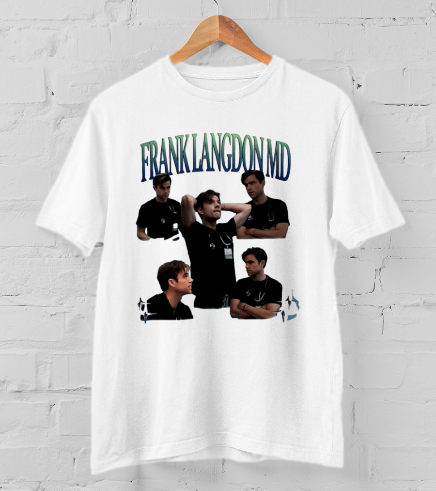 FRANK LANGDON MD Doctor Medical TV Show Character Stethoscope And ID T-Shirt