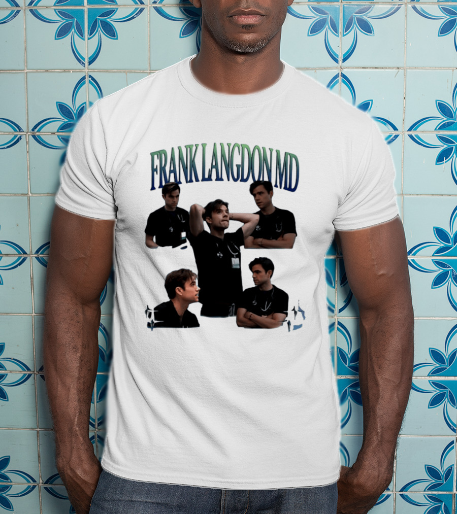 FRANK LANGDON MD Doctor Medical TV Show Character Stethoscope And ID T-Shirt