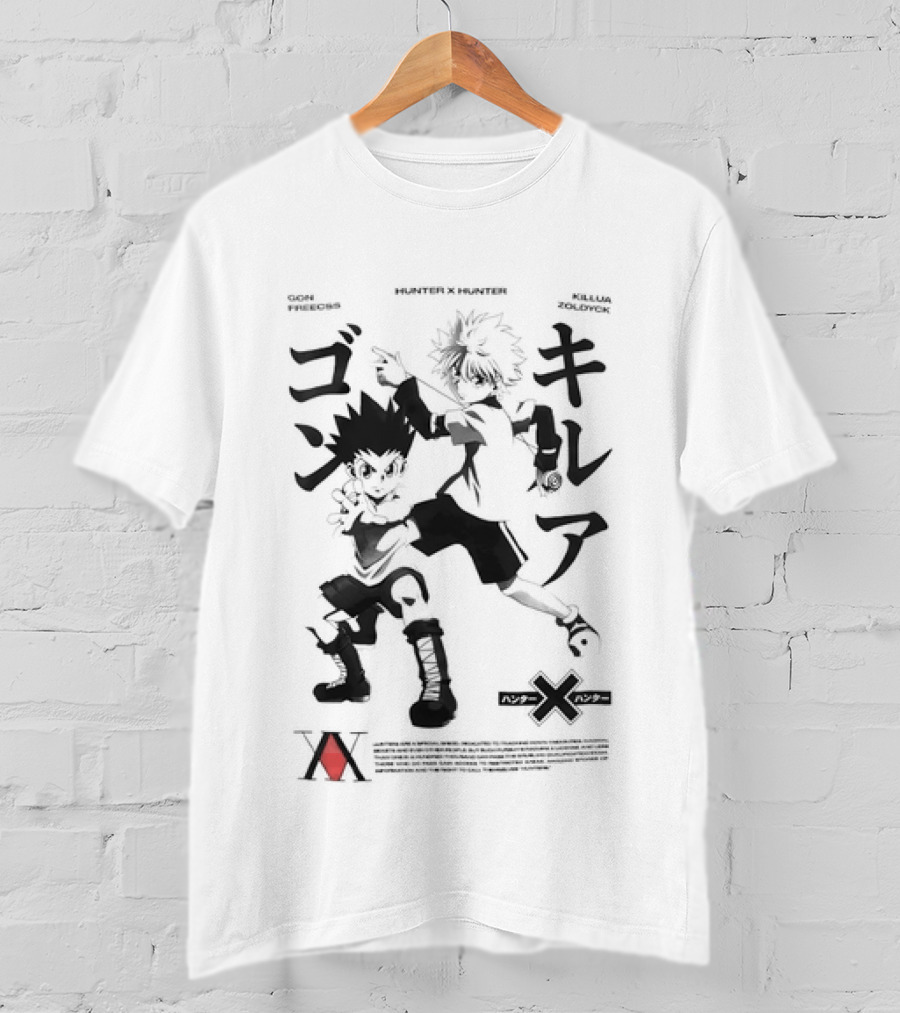 Gon Freecss Killua Zoldyck Hunter X Hunter Japanese Text Adventure Duo T-Shirt