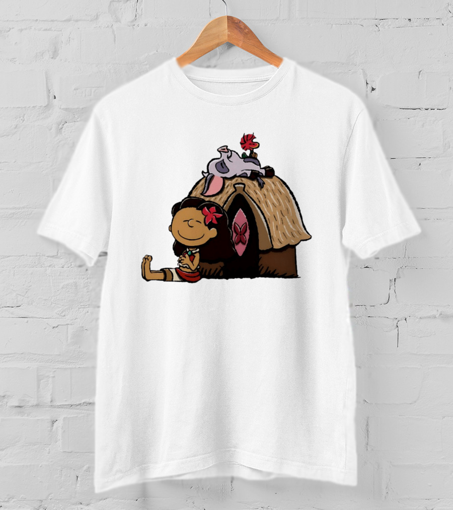 Moana Pua Heihei Peanuts Doghouse Cartoon T-Shirt