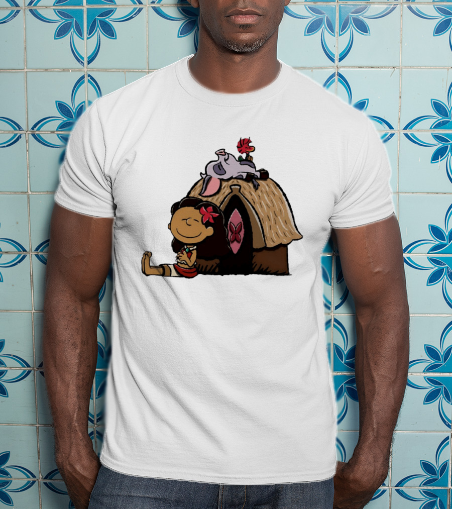 Moana Pua Heihei Peanuts Doghouse Cartoon T-Shirt