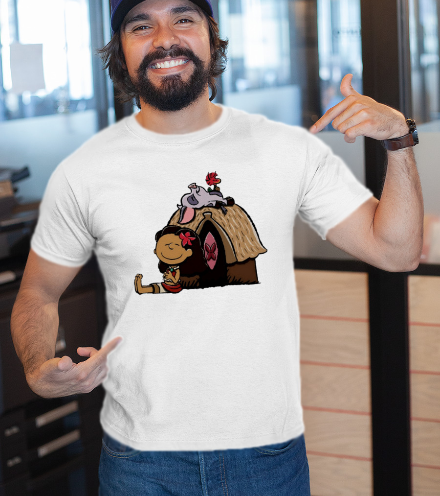 Moana Pua Heihei Peanuts Doghouse Cartoon T-Shirt