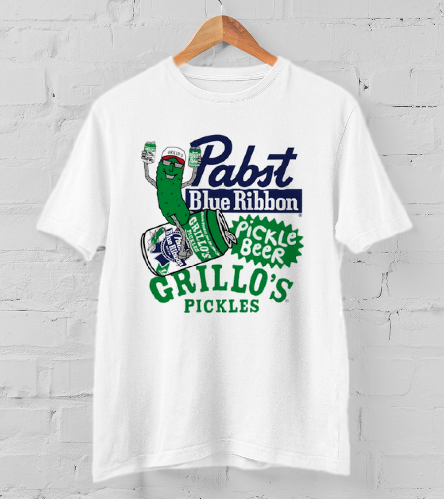 Pabst Blue Ribbon Grillo's Pickles Pickle Beer Festival 2023 T-Shirt