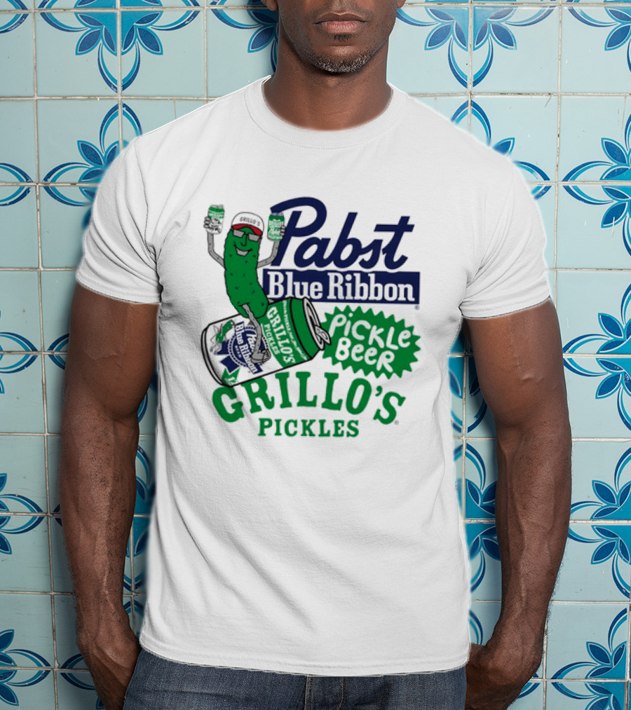 Pabst Blue Ribbon Grillo's Pickles Pickle Beer Festival 2023 T-Shirt