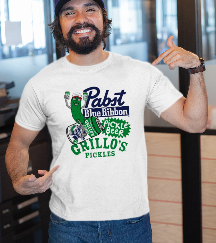Pabst Blue Ribbon Grillo's Pickles Pickle Beer Festival 2023 T-Shirt
