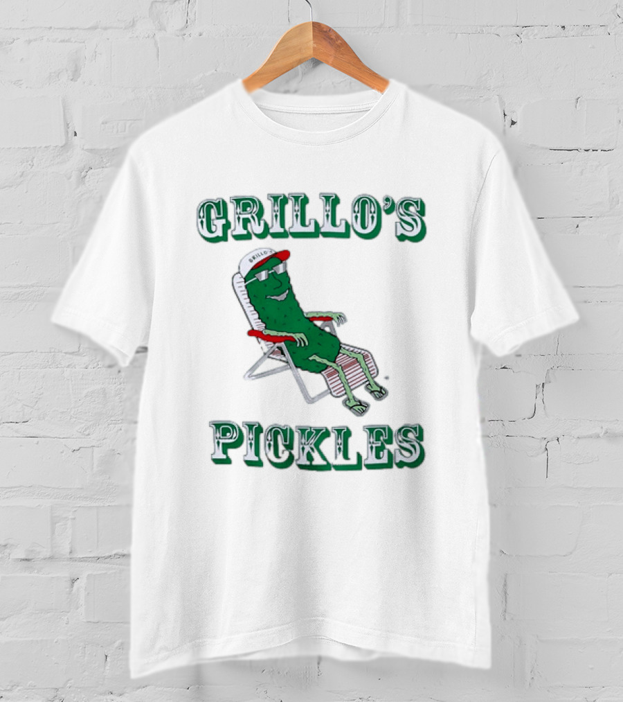 Grillo's Pickles Chill Pickle Relaxing In Chair T-Shirt