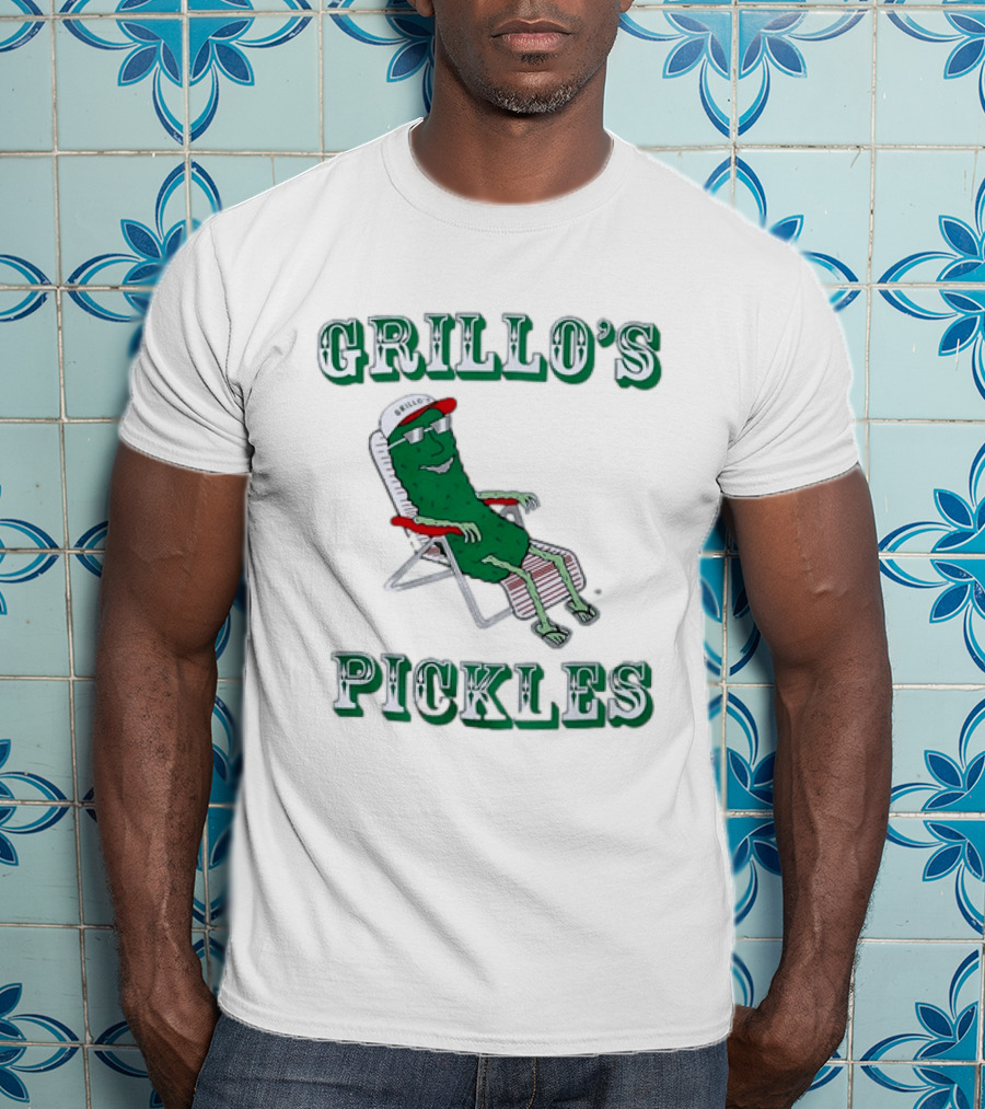 Grillo's Pickles Chill Pickle Relaxing In Chair T-Shirt