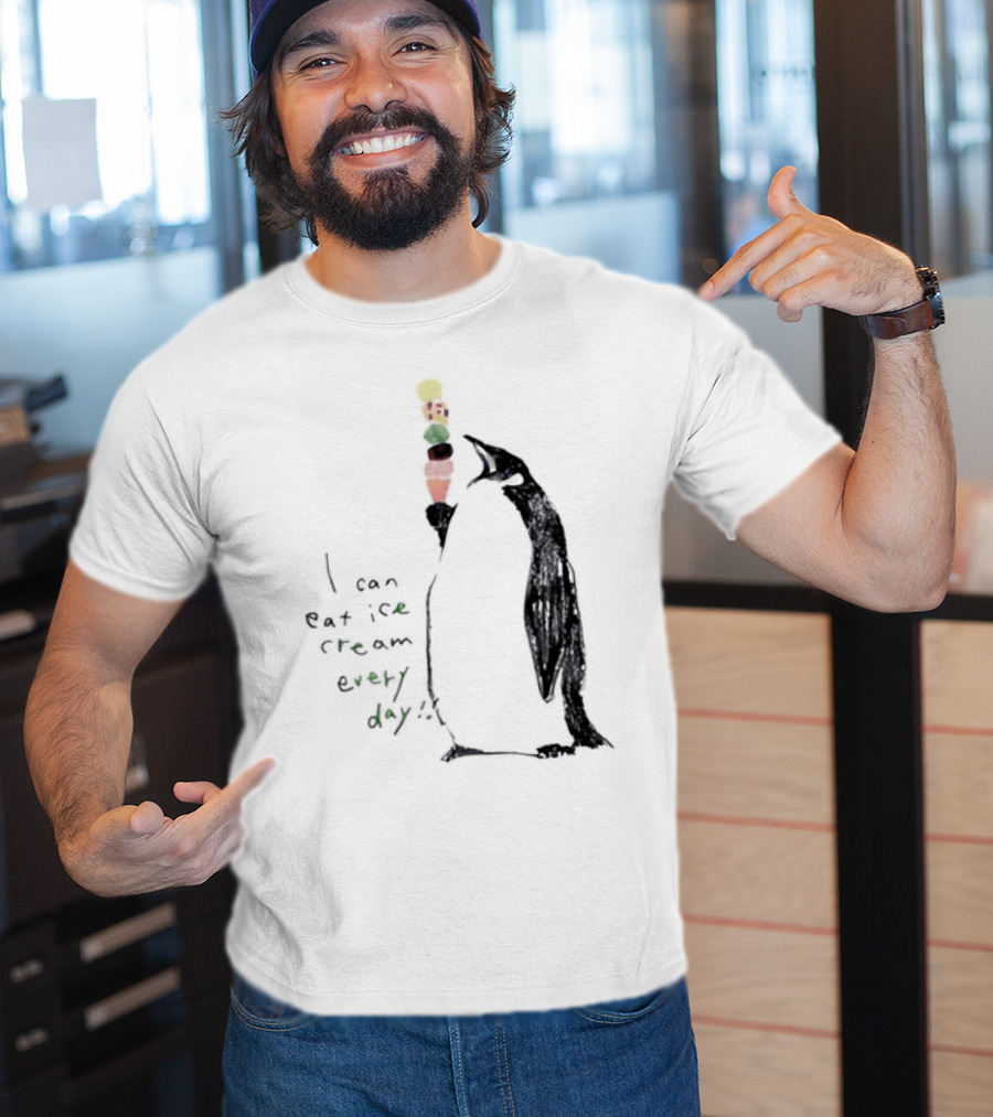 Penguin Eating Ice Cream I Can Eat Ice Cream Every Day T-Shirt