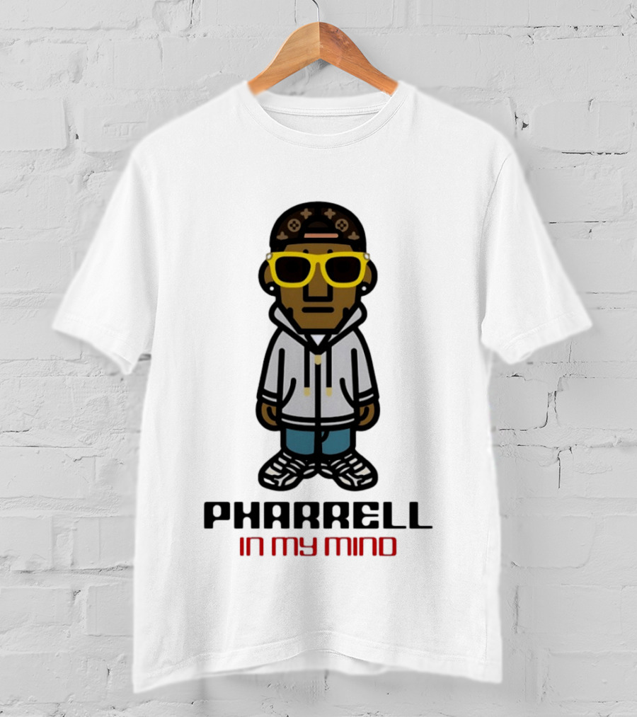 Pharrell In My Mind Cartoon Style Yellow Glasses T-Shirt