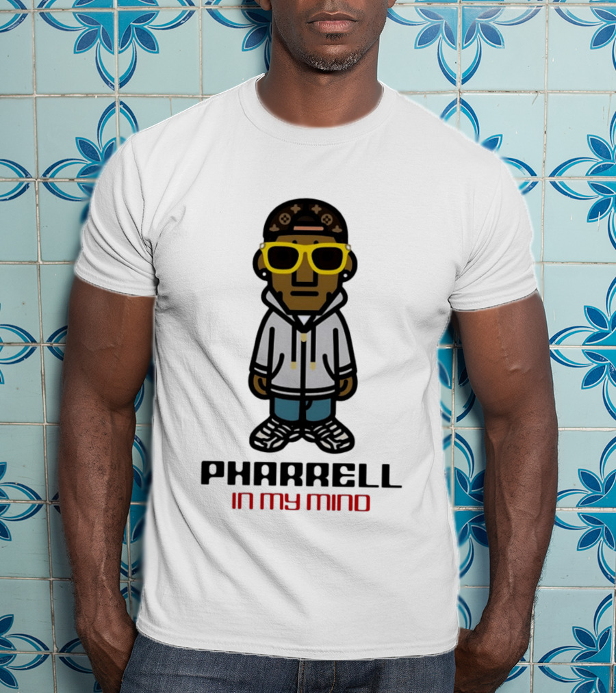 Pharrell In My Mind Cartoon Style Yellow Glasses T-Shirt